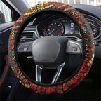 Kangaroo At Night Art Steering Wheel Cover Aboriginal Dot Painting