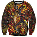 Kangaroo At Night Art Sweatshirt Aboriginal Dot Painting