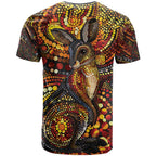Kangaroo At Night Art T Shirt Aboriginal Dot Painting