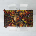Kangaroo At Night Art Tablecloth Aboriginal Dot Painting