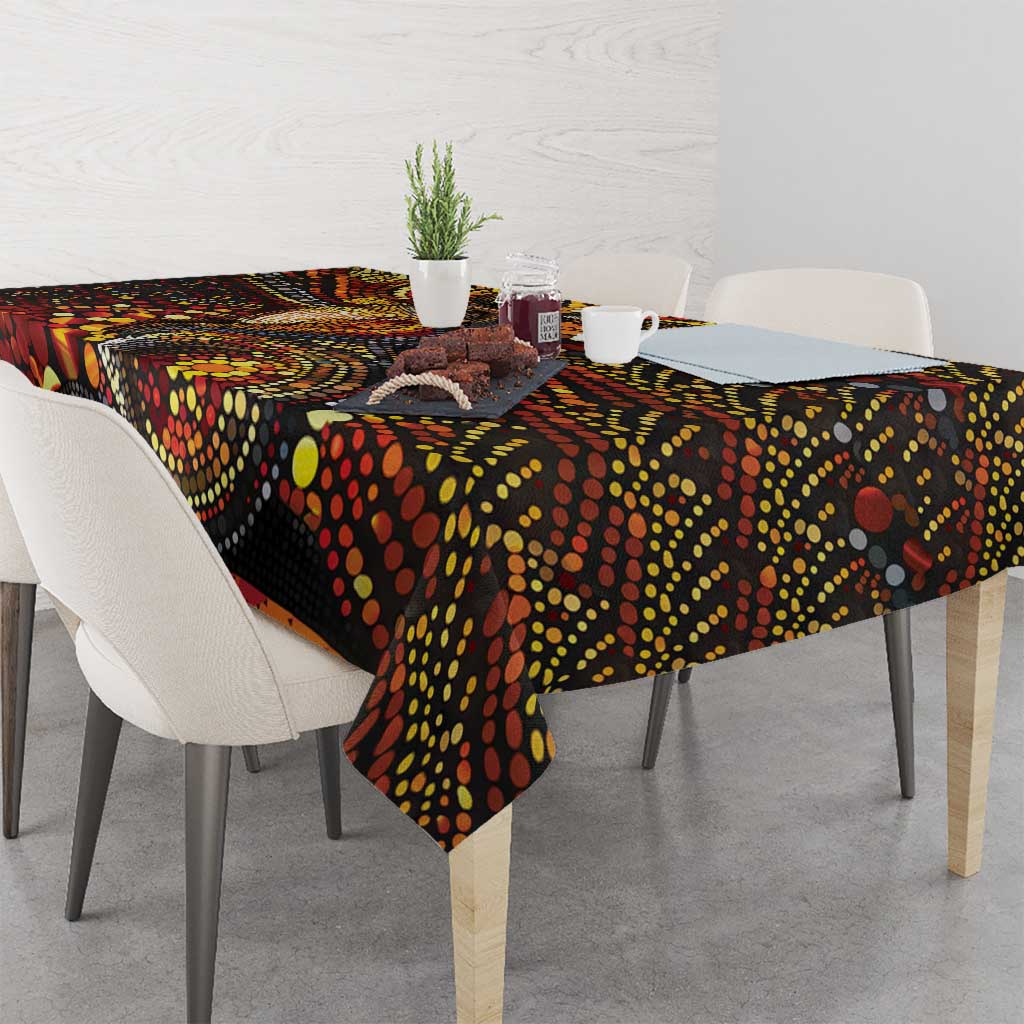 Kangaroo At Night Art Tablecloth Aboriginal Dot Painting