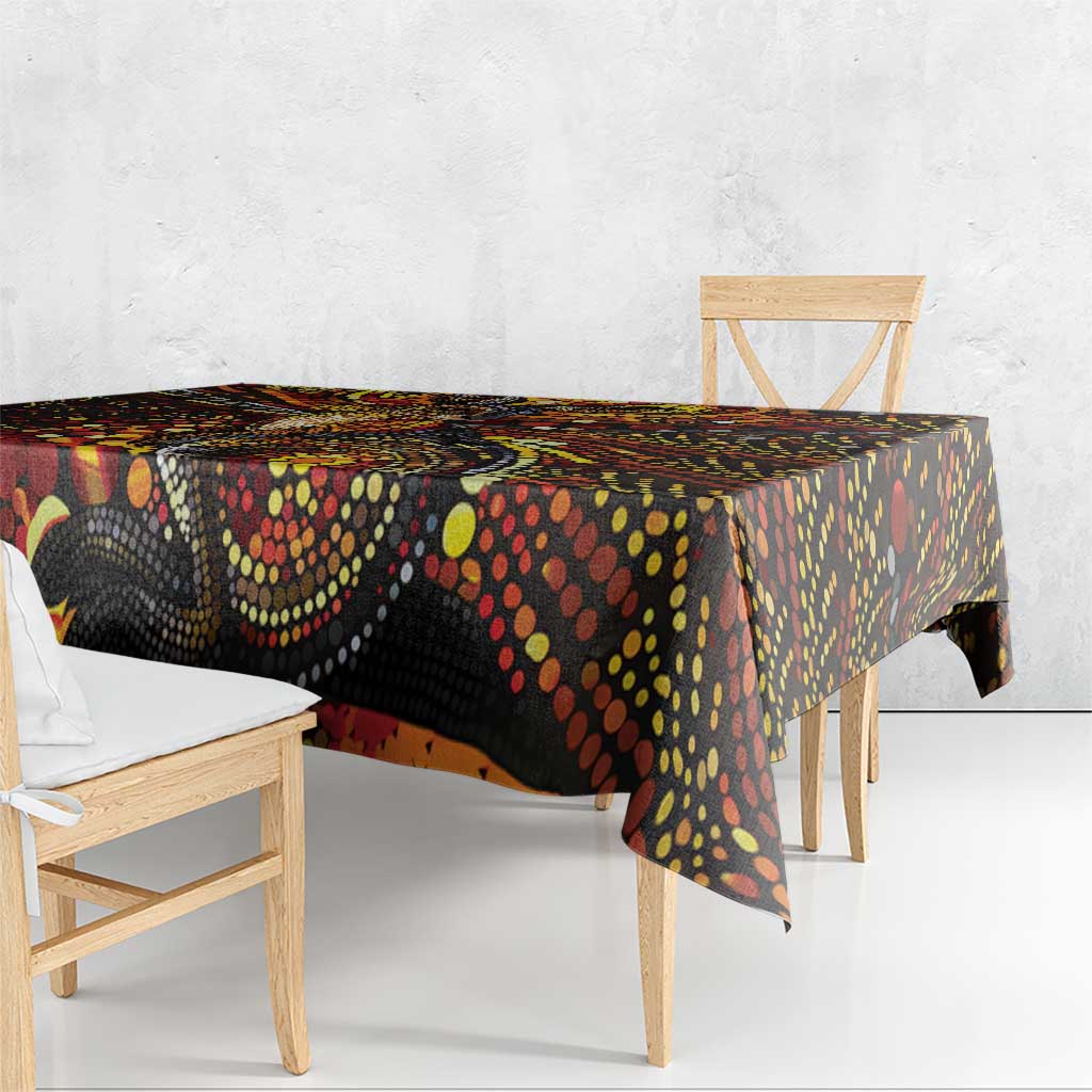 Kangaroo At Night Art Tablecloth Aboriginal Dot Painting