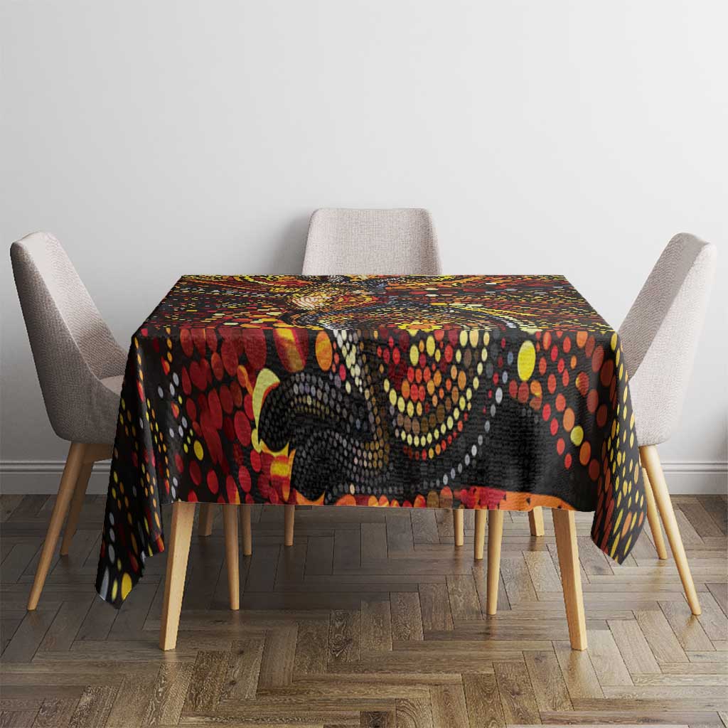 Kangaroo At Night Art Tablecloth Aboriginal Dot Painting