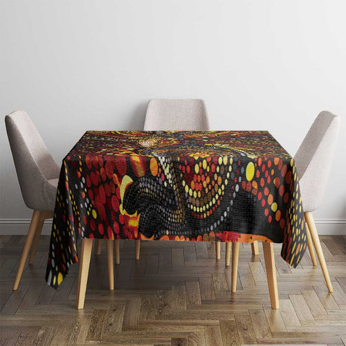 Kangaroo At Night Art Tablecloth Aboriginal Dot Painting