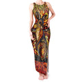 Kangaroo At Night Art Tank Maxi Dress Aboriginal Dot Painting