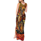Kangaroo At Night Art Tank Maxi Dress Aboriginal Dot Painting