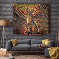 Kangaroo At Night Art Tapestry Aboriginal Dot Painting