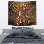 Kangaroo At Night Art Tapestry Aboriginal Dot Painting