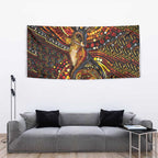 Kangaroo At Night Art Tapestry Aboriginal Dot Painting