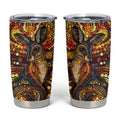 Kangaroo At Night Art Tumbler Cup Aboriginal Dot Painting