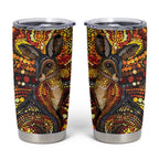 Kangaroo At Night Art Tumbler Cup Aboriginal Dot Painting