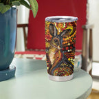 Kangaroo At Night Art Tumbler Cup Aboriginal Dot Painting