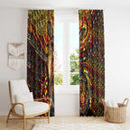 Kangaroo At Night Art Window Curtain Aboriginal Dot Painting