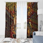 Kangaroo At Night Art Window Curtain Aboriginal Dot Painting