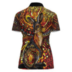 Kangaroo At Night Art Women Polo Shirt Aboriginal Dot Painting