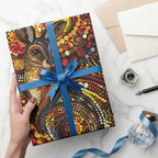 Kangaroo At Night Art Wrapping Paper Aboriginal Dot Painting - Aussie Hoodie