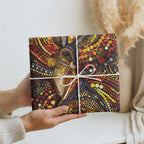 Kangaroo At Night Art Wrapping Paper Aboriginal Dot Painting - Aussie Hoodie