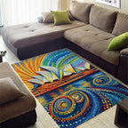 Sydney Opera House Area Rug Aboriginal Dot Painting