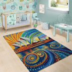 Sydney Opera House Area Rug Aboriginal Dot Painting