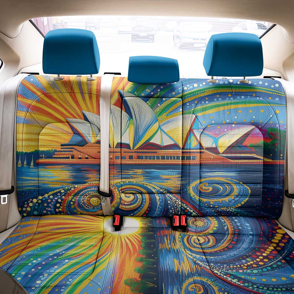 Sydney Opera House Back Car Seat Cover Aboriginal Dot Painting