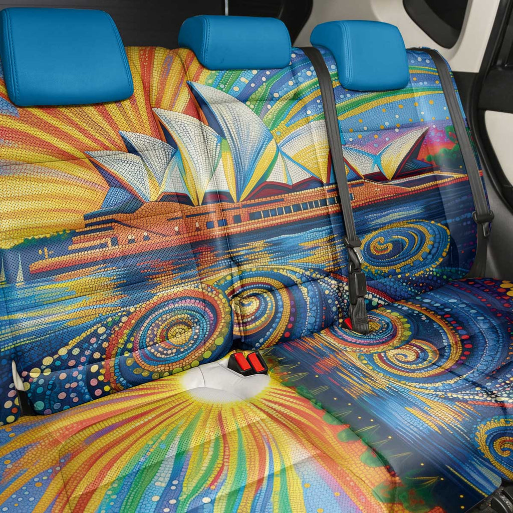 Sydney Opera House Back Car Seat Cover Aboriginal Dot Painting