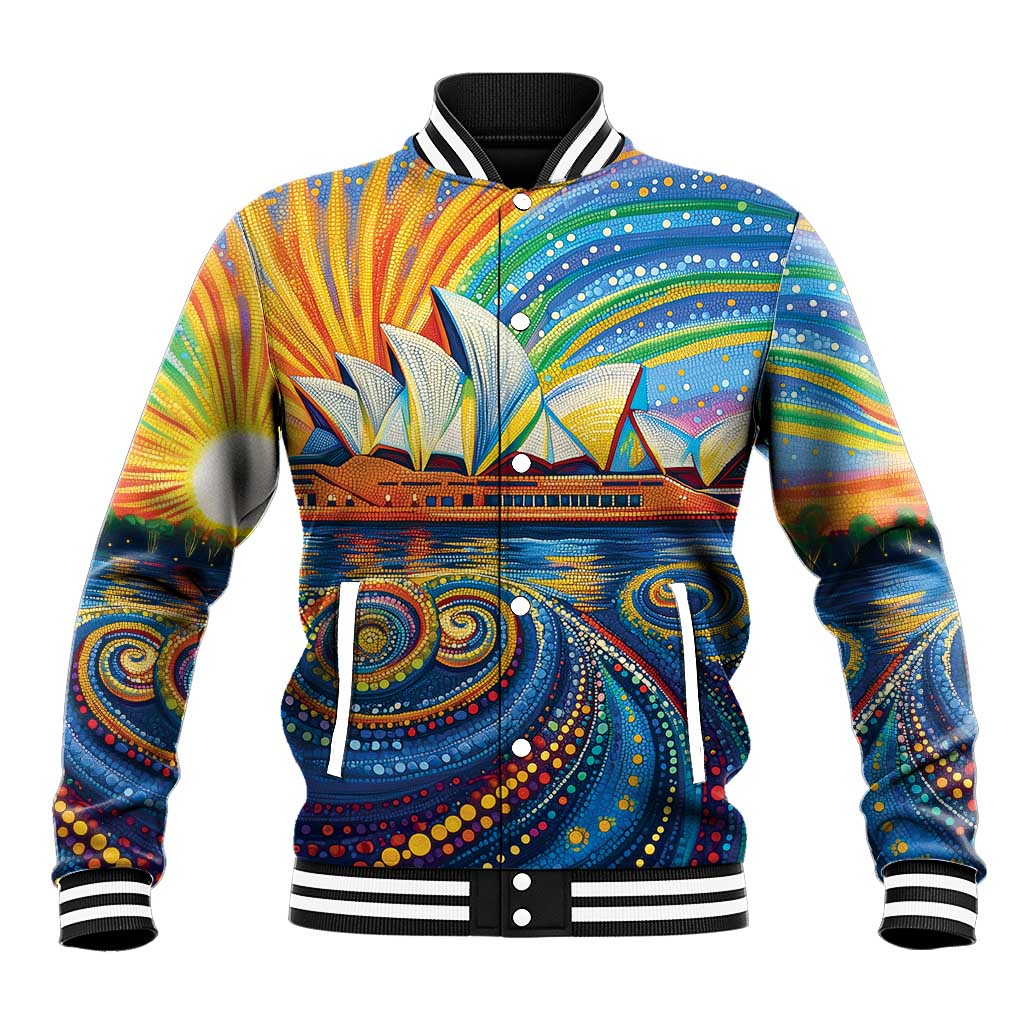 Sydney Opera House Baseball Jacket Aboriginal Dot Painting