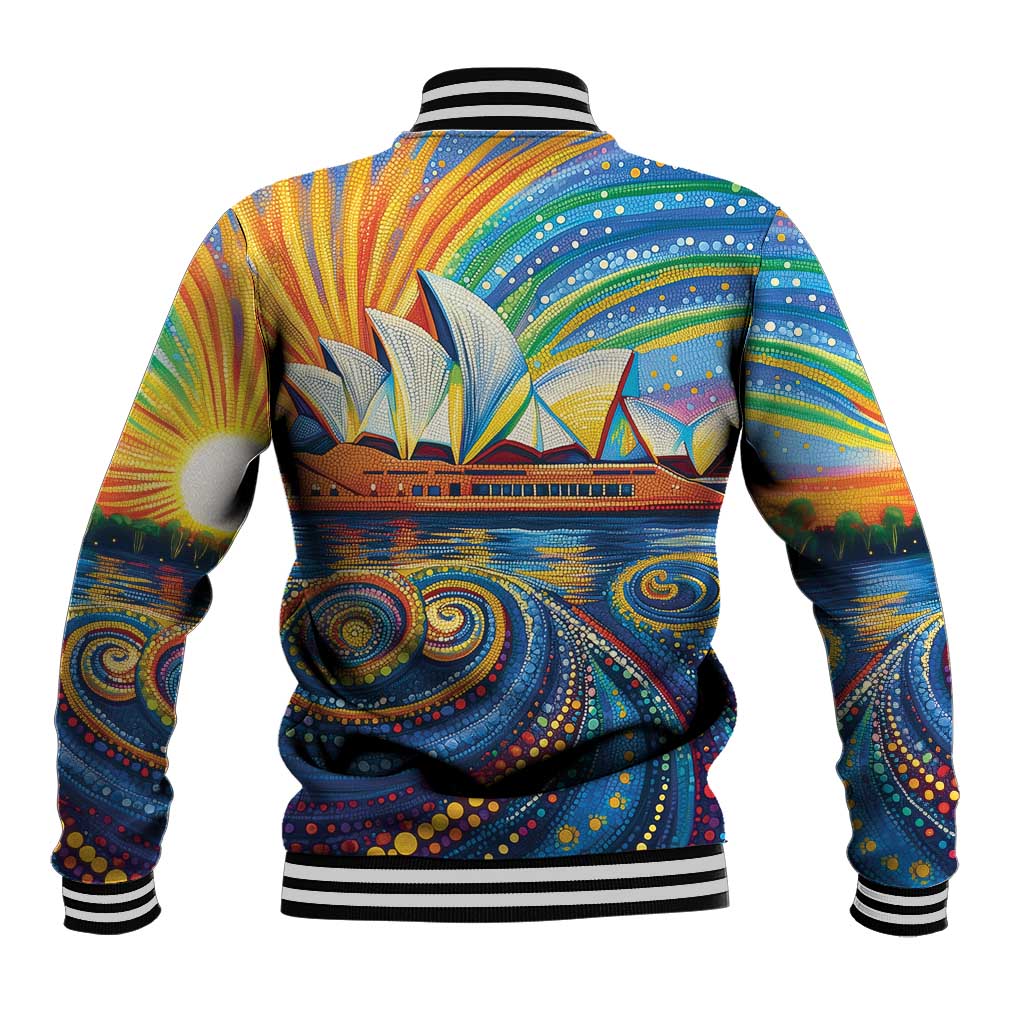 Sydney Opera House Baseball Jacket Aboriginal Dot Painting