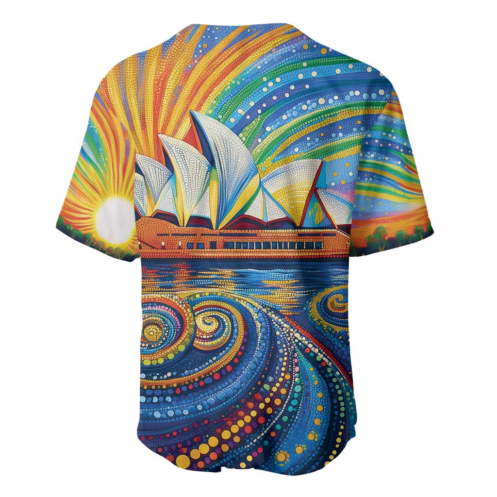 Sydney Opera House Baseball Jersey Aboriginal Dot Painting