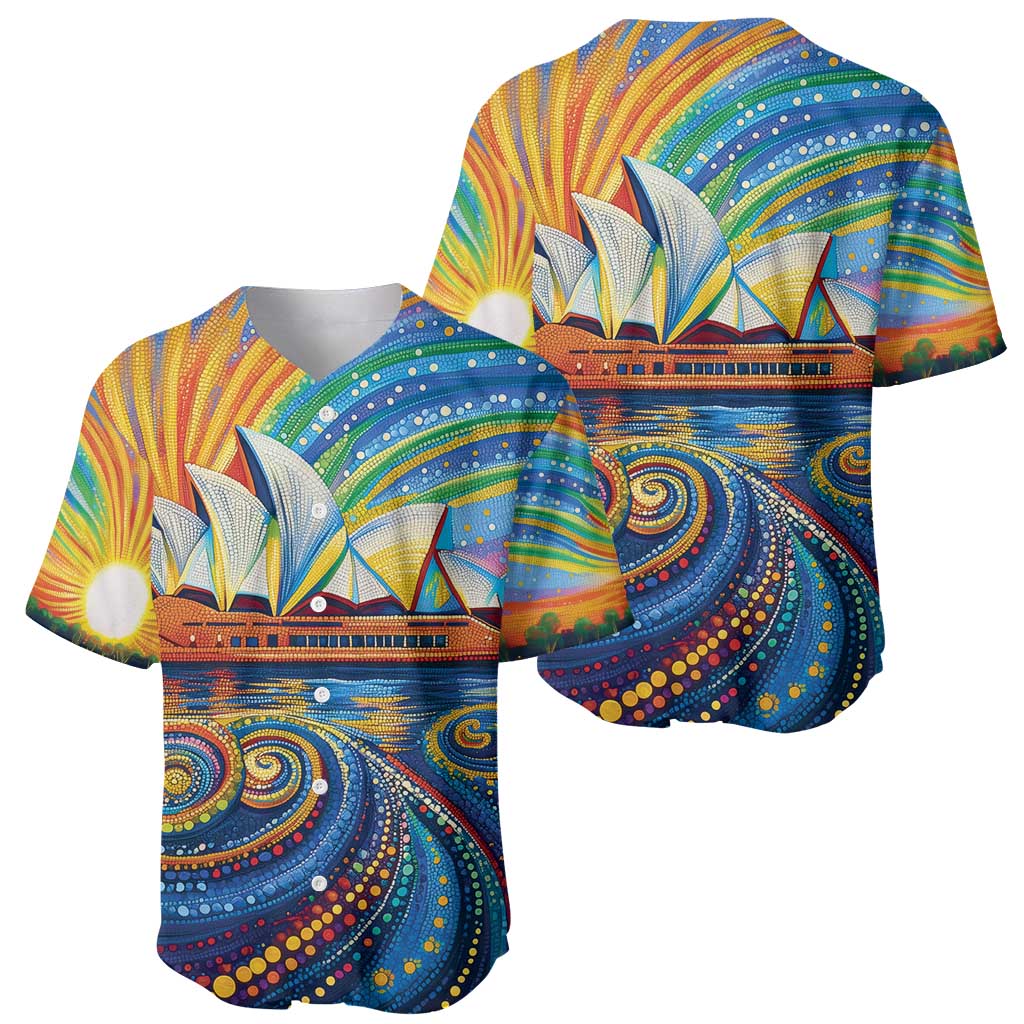 Sydney Opera House Baseball Jersey Aboriginal Dot Painting