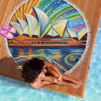 Sydney Opera House Beach Blanket Aboriginal Dot Painting