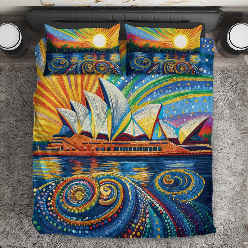 Sydney Opera House Bedding Set Aboriginal Dot Painting