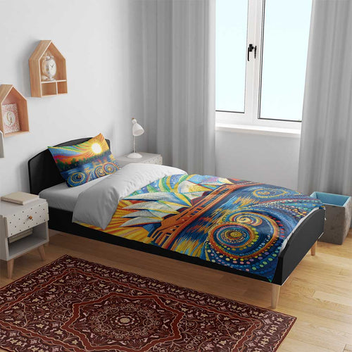 Sydney Opera House Bedding Set Aboriginal Dot Painting