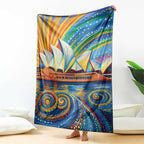 Sydney Opera House Blanket Aboriginal Dot Painting