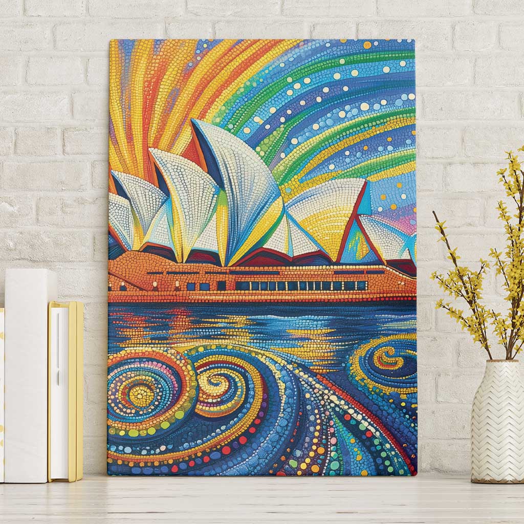 Sydney Opera House Canvas Wall Art Aboriginal Dot Painting