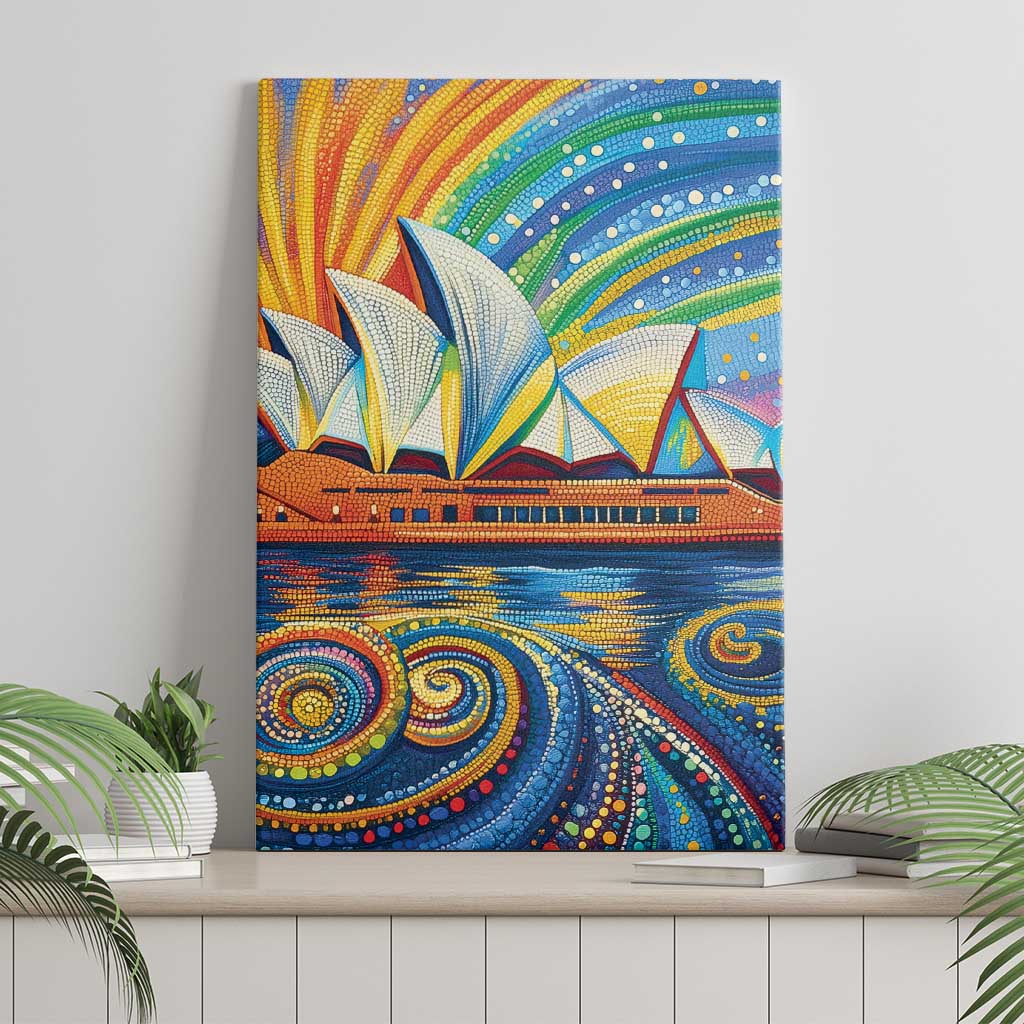 Sydney Opera House Canvas Wall Art Aboriginal Dot Painting