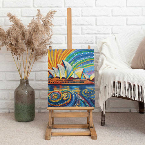Sydney Opera House Canvas Wall Art Aboriginal Dot Painting