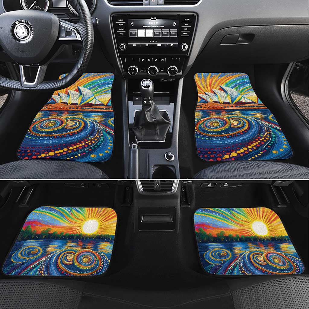 Sydney Opera House Car Mats Aboriginal Dot Painting