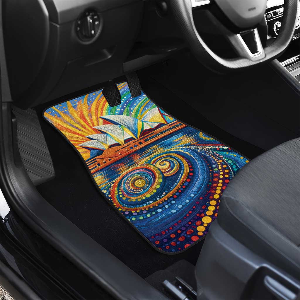 Sydney Opera House Car Mats Aboriginal Dot Painting