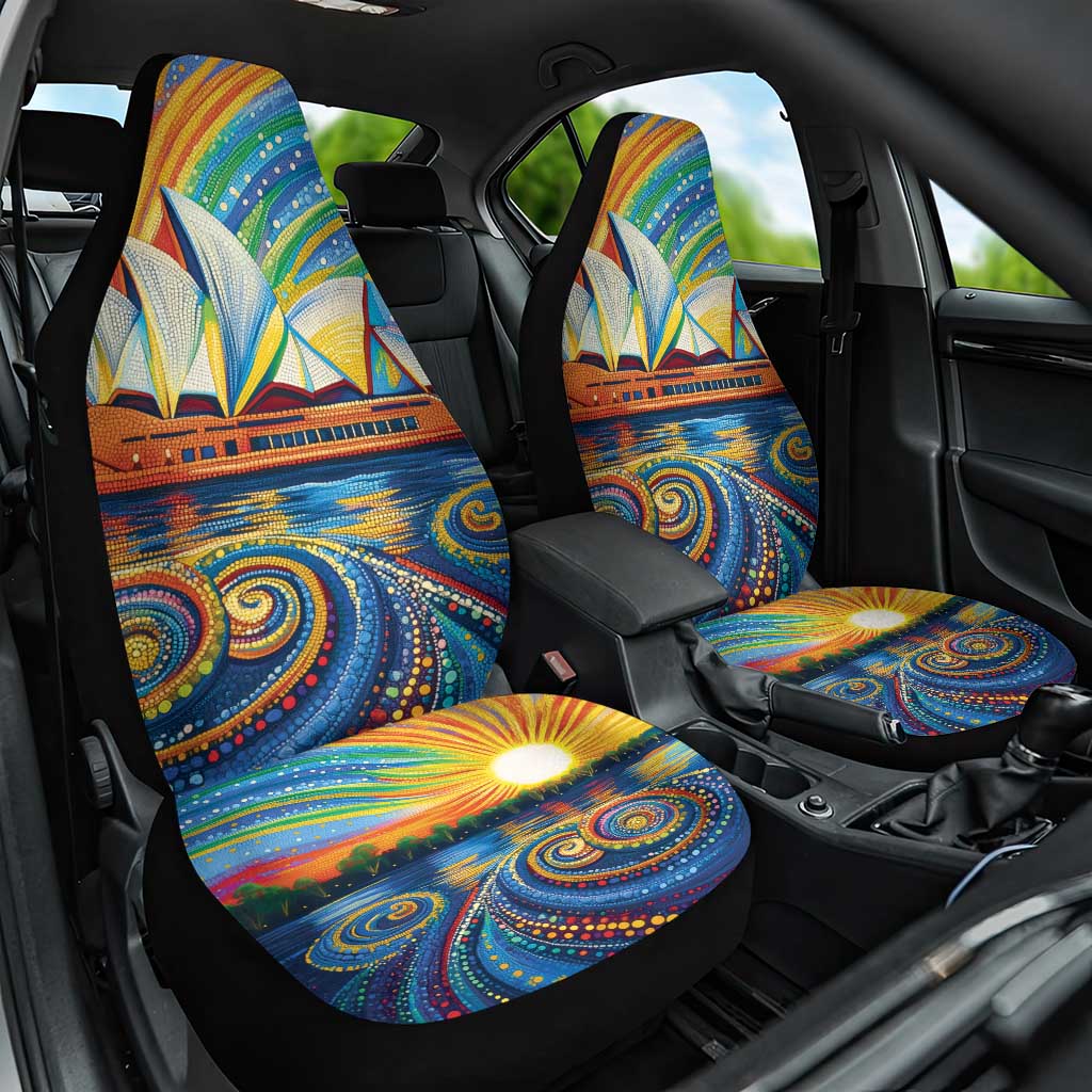 Sydney Opera House Car Seat Cover Aboriginal Dot Painting
