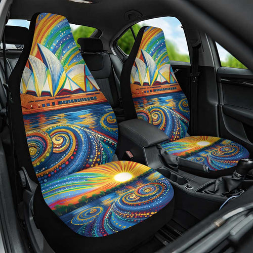 Sydney Opera House Car Seat Cover Aboriginal Dot Painting