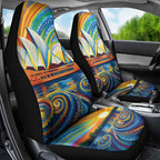 Sydney Opera House Car Seat Cover Aboriginal Dot Painting