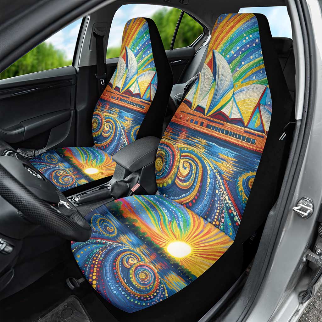 Sydney Opera House Car Seat Cover Aboriginal Dot Painting
