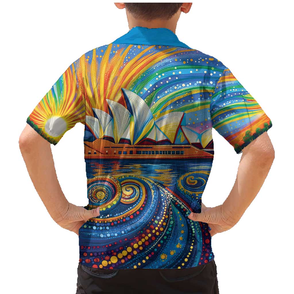 Sydney Opera House Family Matching Mermaid Dress and Hawaiian Shirt Aboriginal Dot Painting