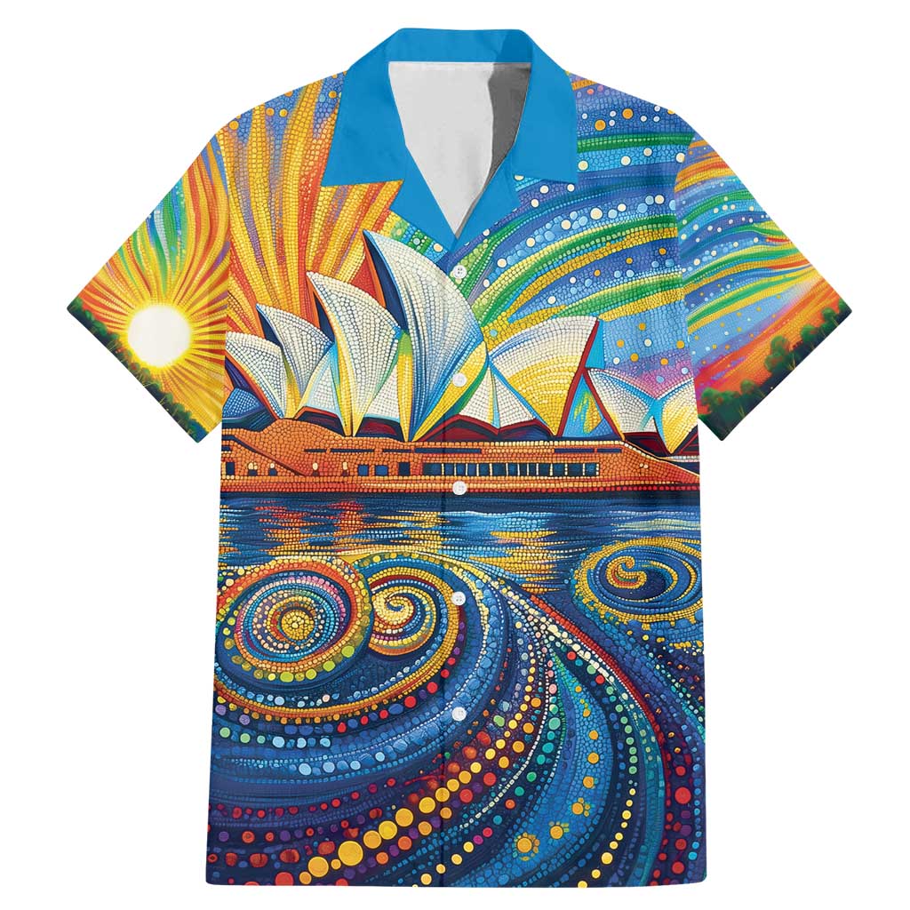 Sydney Opera House Family Matching Mermaid Dress and Hawaiian Shirt Aboriginal Dot Painting