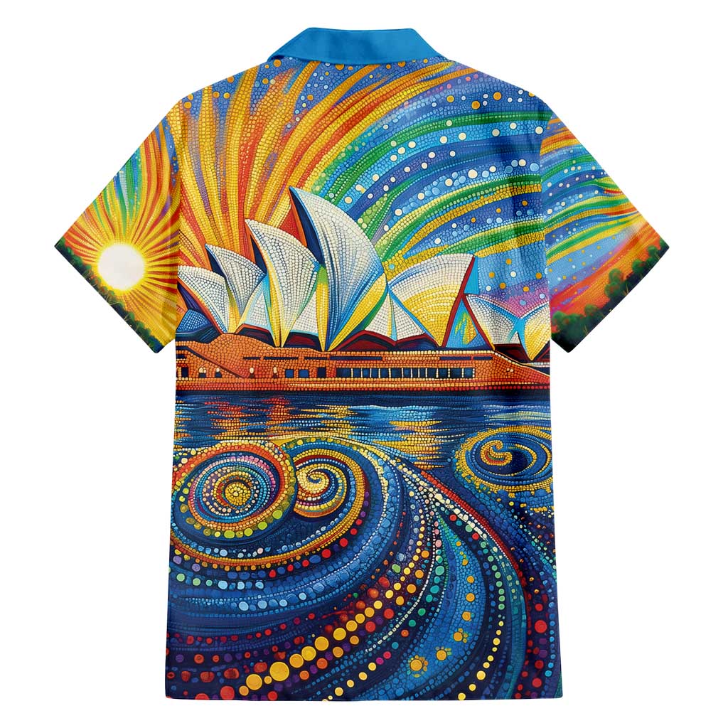 Sydney Opera House Family Matching Puletasi and Hawaiian Shirt Aboriginal Dot Painting