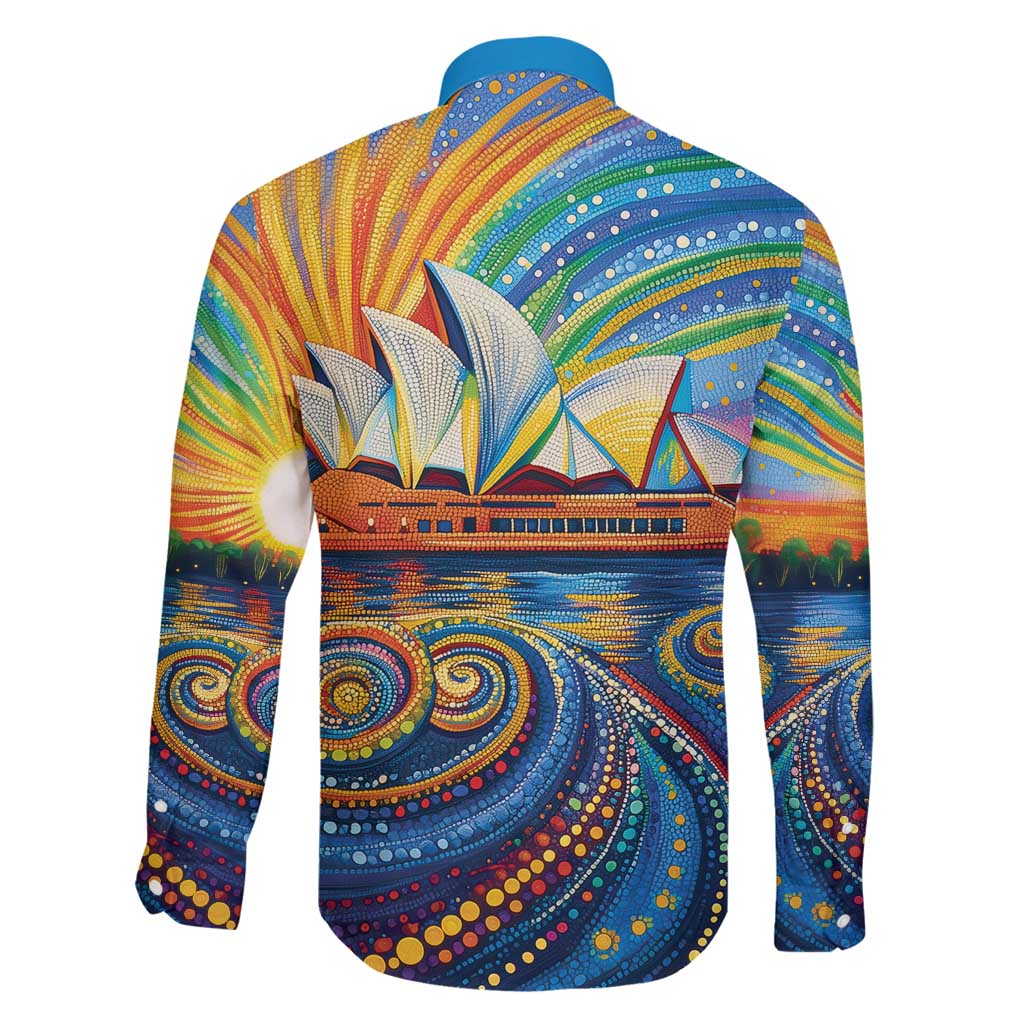 Sydney Opera House Family Matching Tank Maxi Dress and Hawaiian Shirt Aboriginal Dot Painting