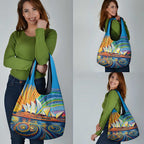 Sydney Opera House Grocery Bag Aboriginal Dot Painting