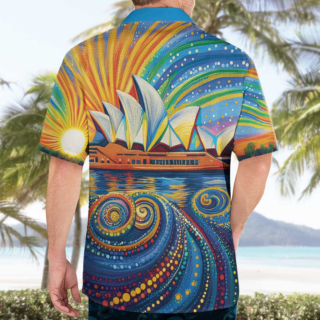 Sydney Opera House Hawaiian Shirt Aboriginal Dot Painting