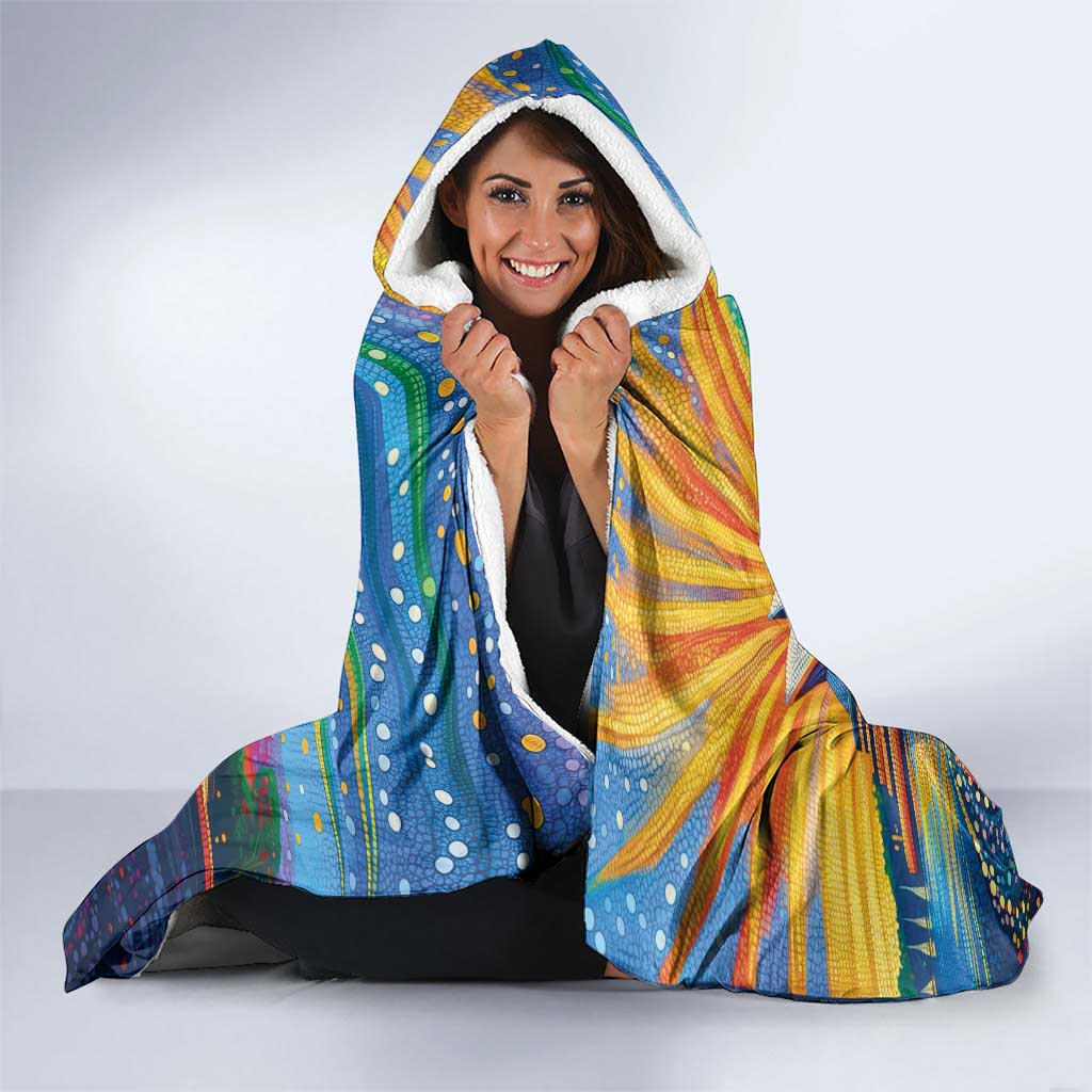Sydney Opera House Hooded Blanket Aboriginal Dot Painting