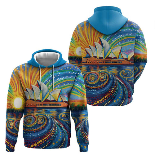 Sydney Opera House Hoodie Aboriginal Dot Painting